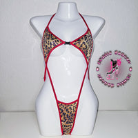 Multicolors Rhinestones Slingshot Bodysuit Adjustable