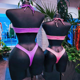 Pink & Purple Rhinestones Bodysuit Dancewear ( Size L )