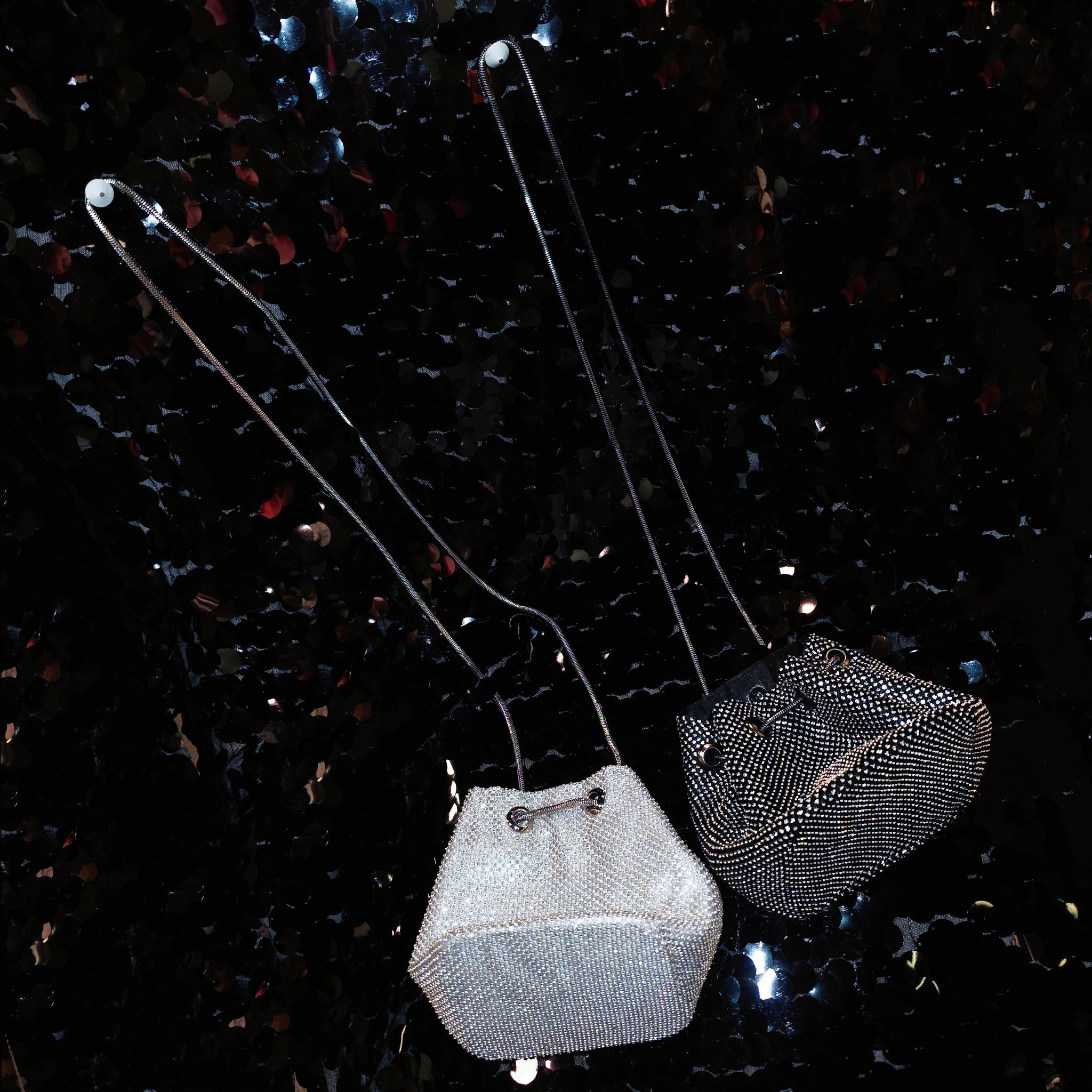 Long Straps Small Rhinestones Money Bag