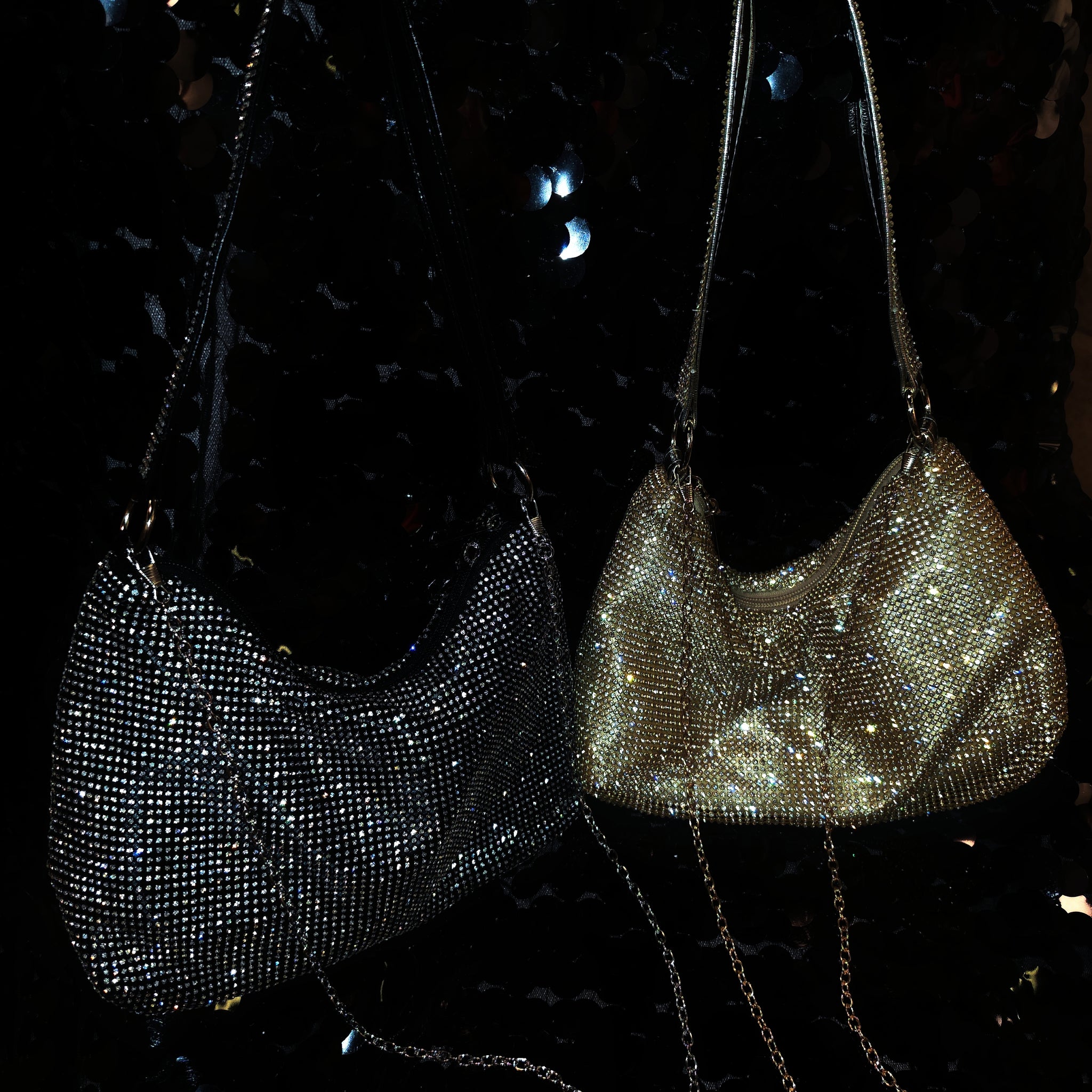 Chain Rhinestones Shoulder Money Bag