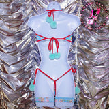 Disco Oranda Goldfish Baby/Navy Blue Micro-Bikini 3 Piece Set