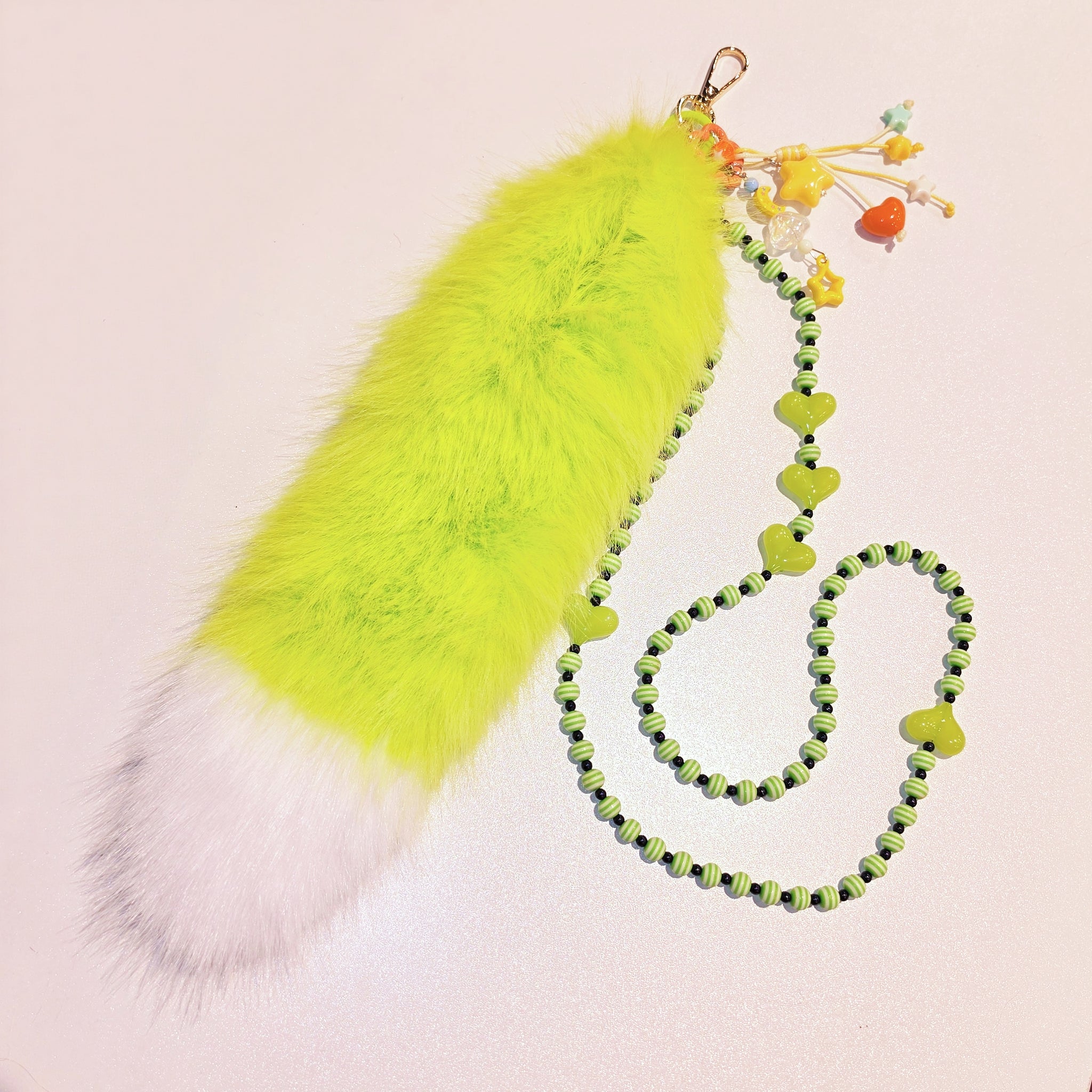 Beaded Furry Tail Keychain
