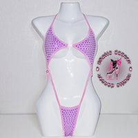 Multicolors Rhinestones Slingshot Bodysuit Adjustable