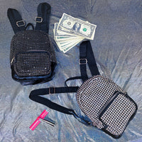 Rhinestones Mini Backpack Money Bag
