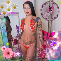 3D Flower Rhinestones Micro Bikini Set