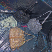 Tiered Ruffle Dancer Rhinestones Money Bag