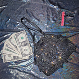 Tiered Ruffle Dancer Rhinestones Money Bag