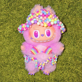 Litbibu Kandi Rave Girl Beaded Bikini + Bucket Hat + Tutu Skirt Set Doll Clothes