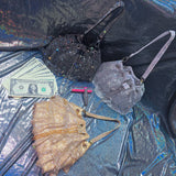 Tiered Ruffle Dancer Rhinestones Money Bag