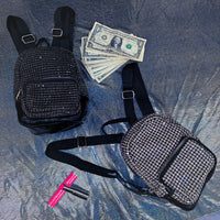 Rhinestones Mini Backpack Money Bag
