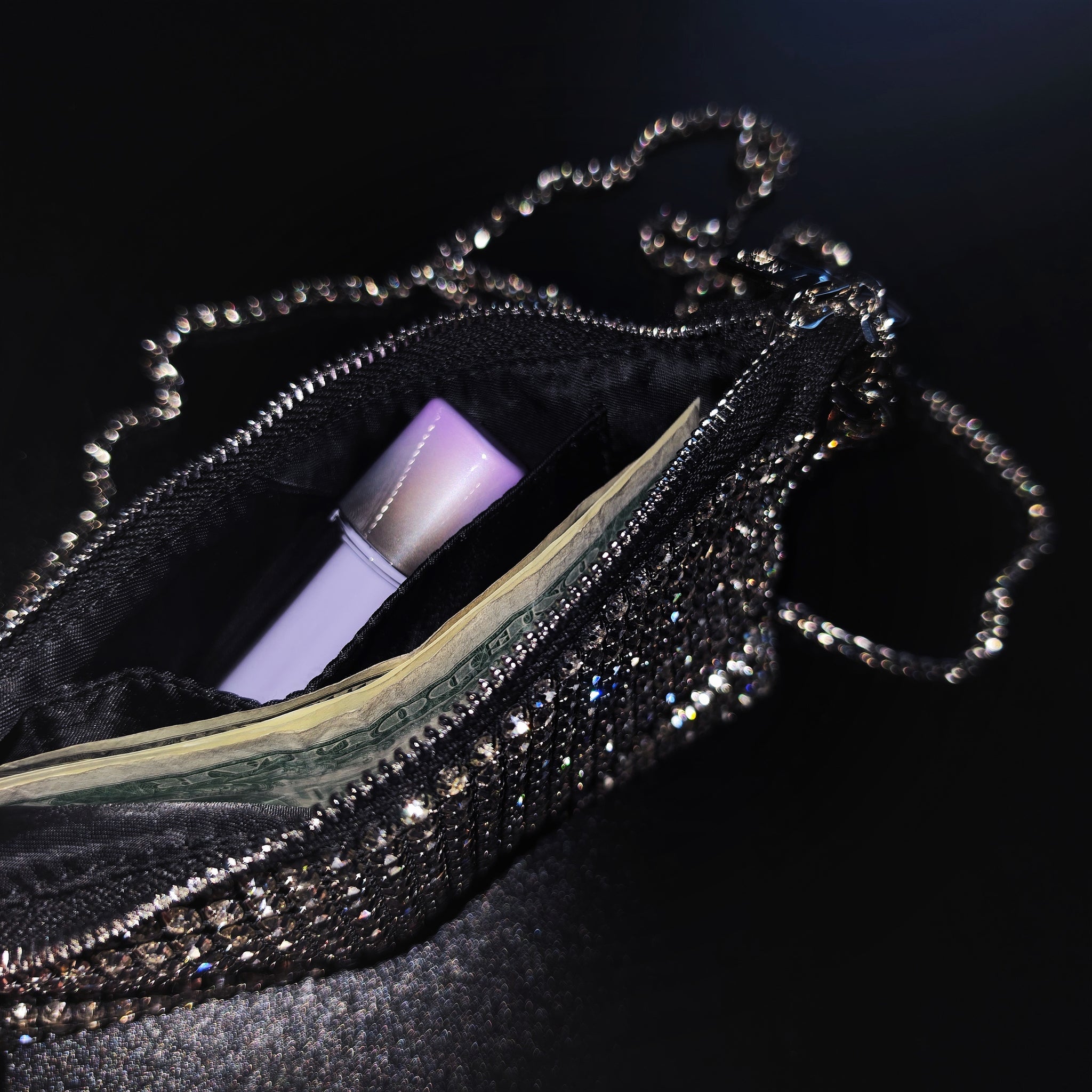 Rhinestones Chain Shoulder  Clutch Purse