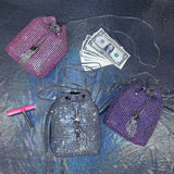 Medium Size Chained Dancer Rhinestones Money Bag