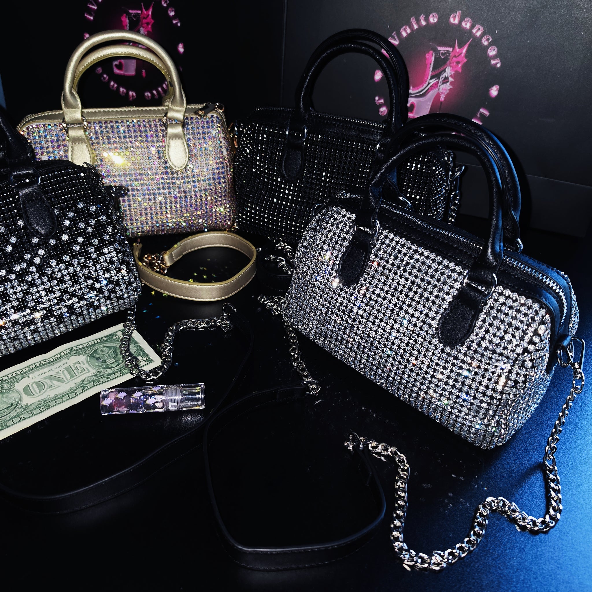 Boston Rhinestones Money Bag