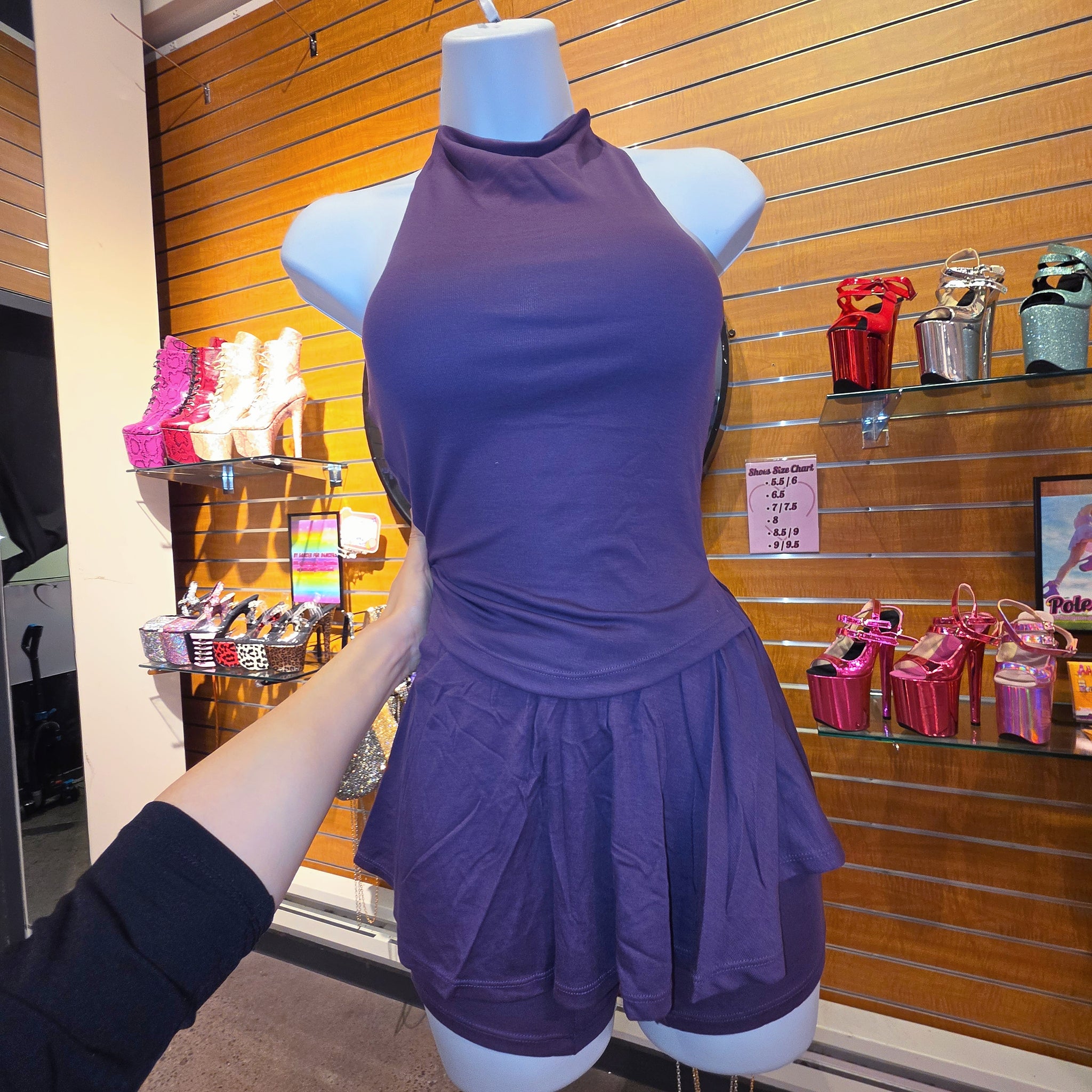 Pink/Purple Workout Top Skorts Set