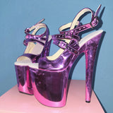 8in Multicolors Stripper Exotic Pole Dancer Shoes Platform Boots Heels