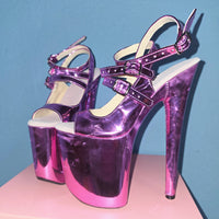 8in Multicolors Stripper Exotic Pole Dancer Shoes Platform Boots Heels