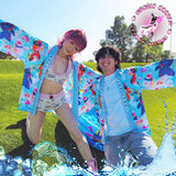 Disco Oranda Goldfish Baby Blue Kimono Jacket