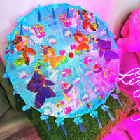 Disco Oranda Goldfish Fringed Parasol ( Comes With Carrying Bag )