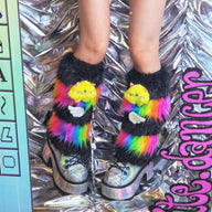 15+ Styles Multicolors Furry Leg Warmers