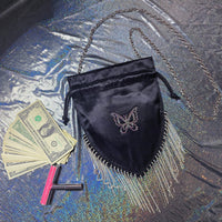 Multicolors Drawstring Rhinestones Dancer Money Bag