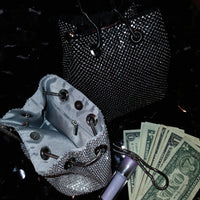 Long Straps Small Rhinestones Money Bag