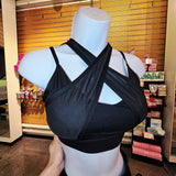 Black Mesh X Straps Workout Set