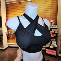 Black Mesh X Straps Workout Set