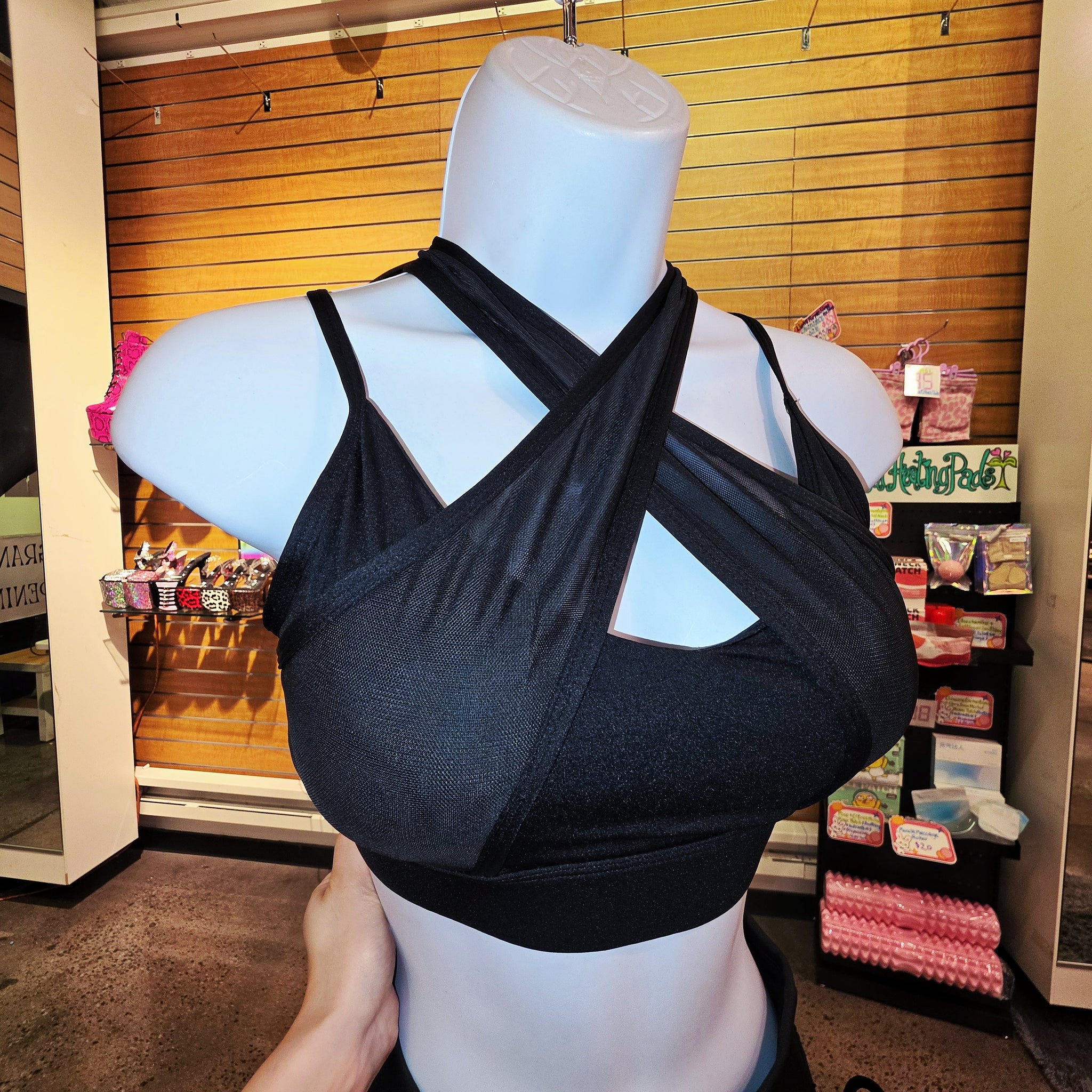 Black Mesh X Straps Workout Set