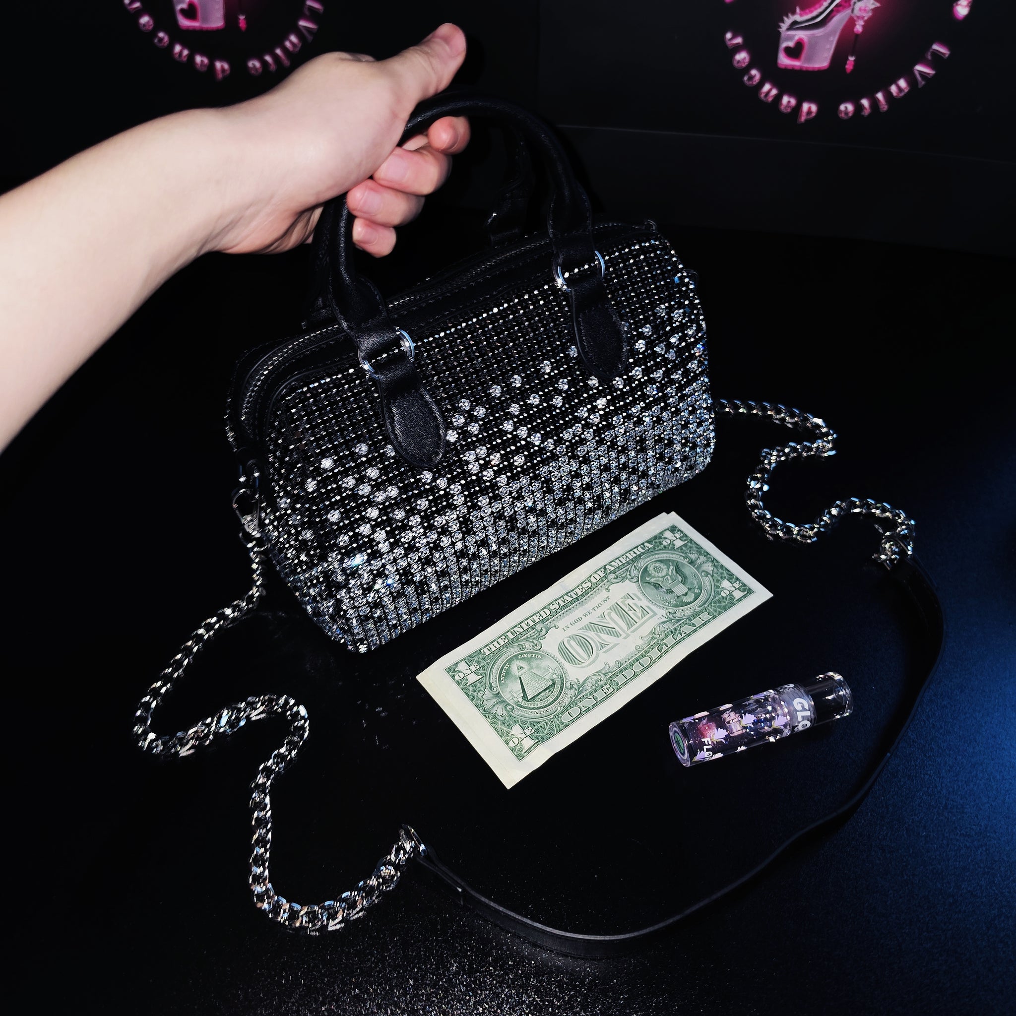 Boston Rhinestones Money Bag