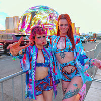 Disco Oranda Goldfish Baby Blue Kimono Jacket