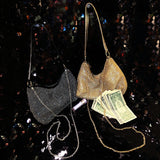 Chain Rhinestones Shoulder Money Bag