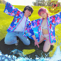 Disco Oranda Goldfish Navy Blue Kimono Jacket