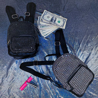 Rhinestones Mini Backpack Money Bag