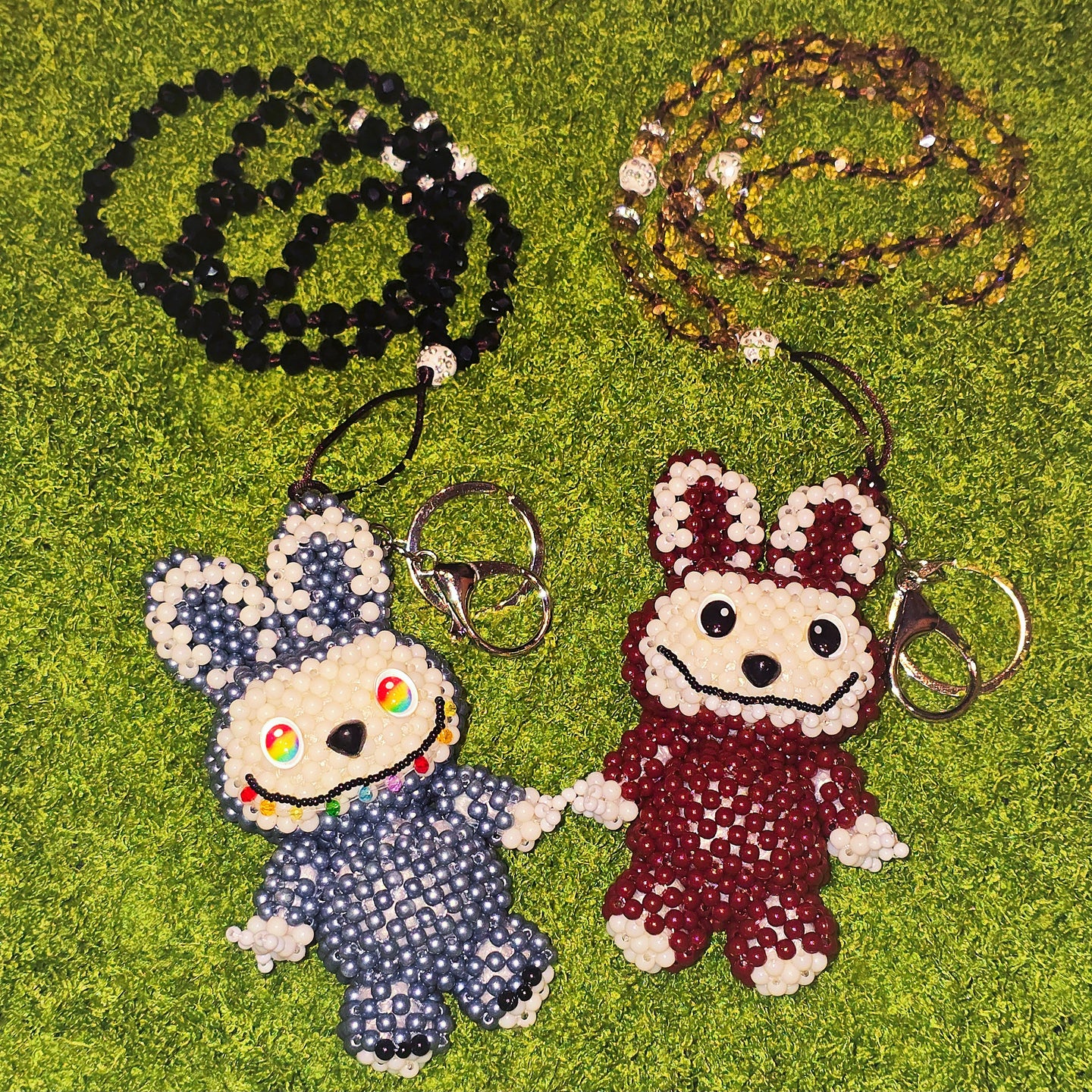 Litbibu Kandi Beaded Keychain Necklace