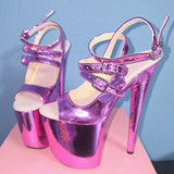 8in Multicolors Stripper Exotic Pole Dancer Shoes Platform Boots Heels