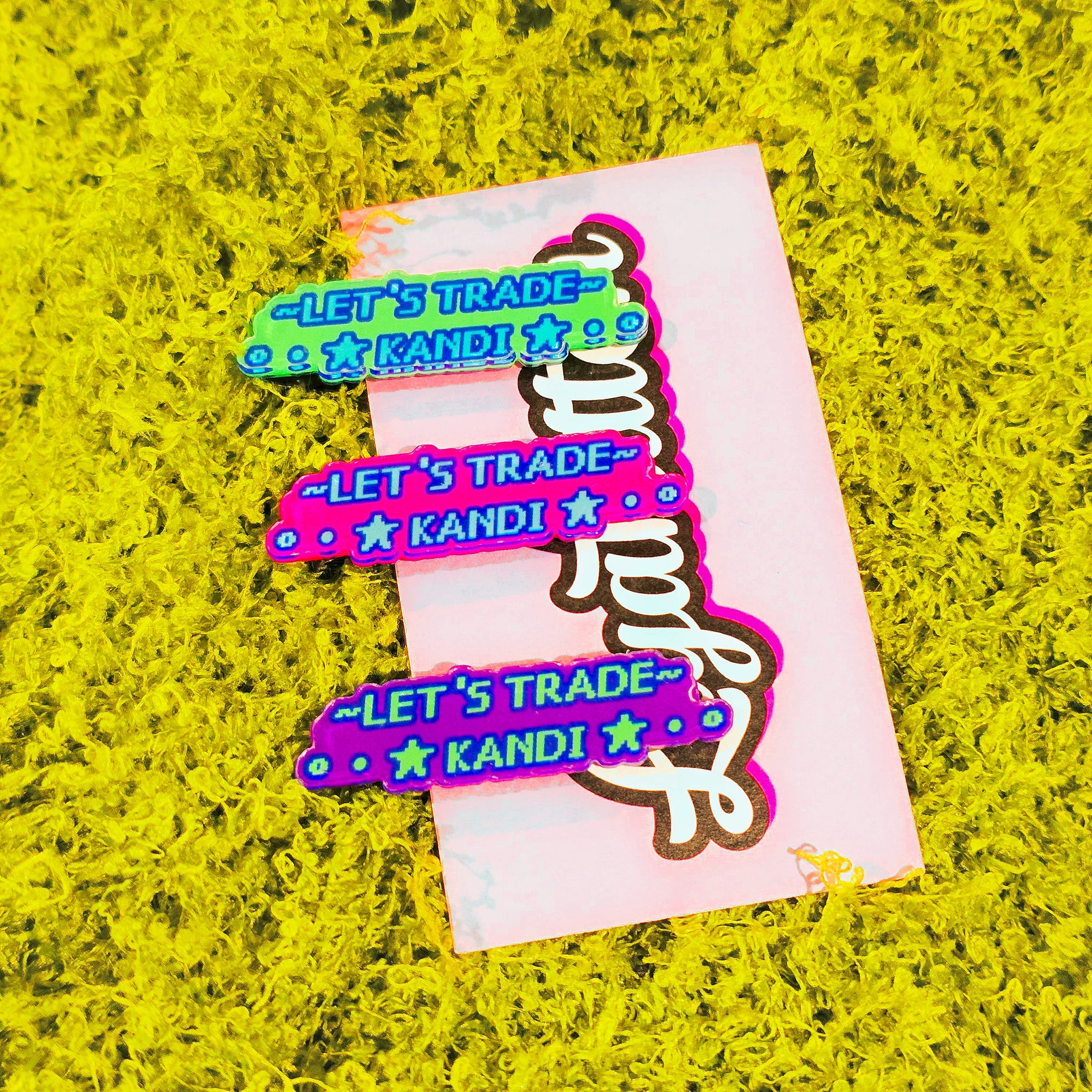 Mini *Let's Trade Kandi* Hair Clip Set Of 6