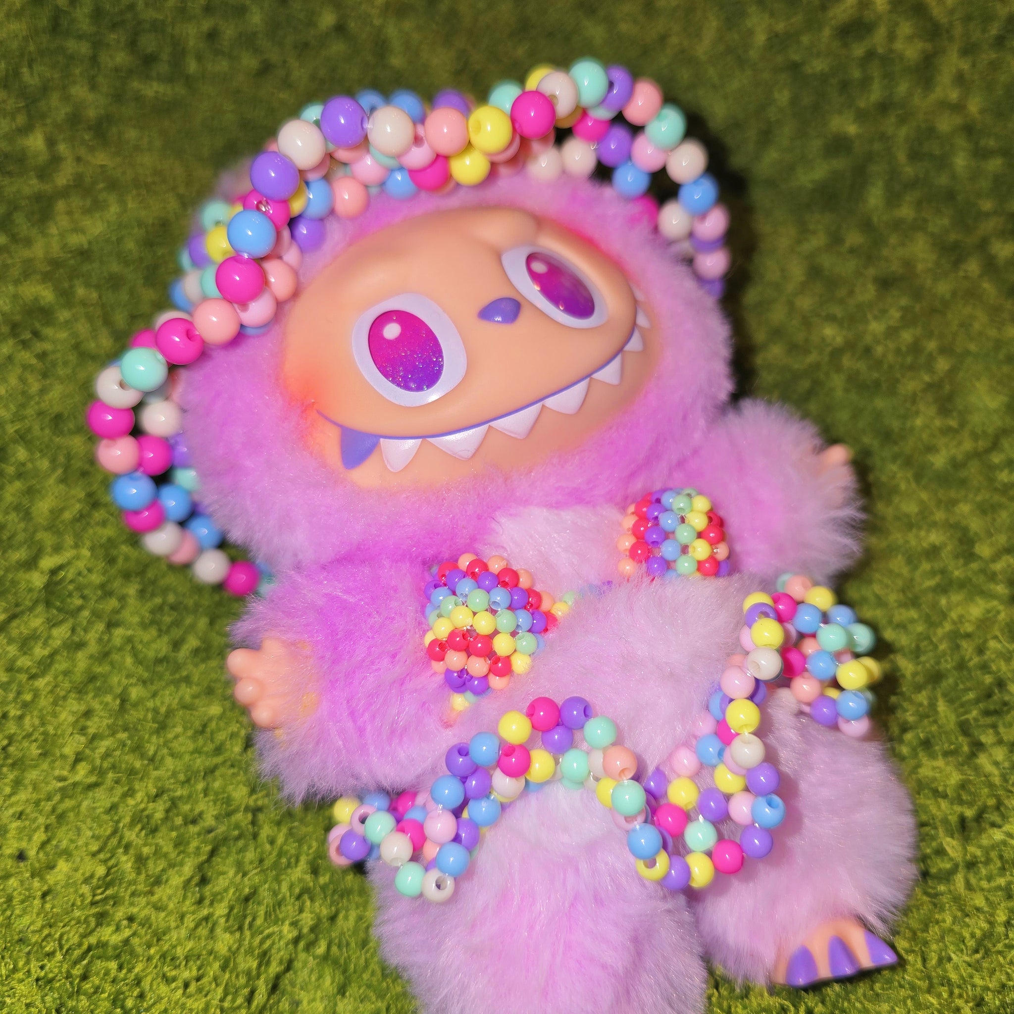 Litbibu Kandi Rave Girl Beaded Bikini + Bucket Hat + Tutu Skirt Set Doll Clothes