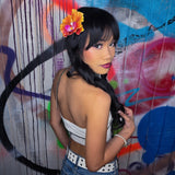 Chained Jewel Strip Halter Top