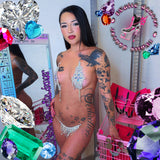 Jewel Micro Bikini Clear Strings Set