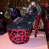 7in Multicolors Leopard Clear X Strap Heels