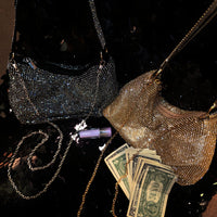 Chain Rhinestones Shoulder Money Bag