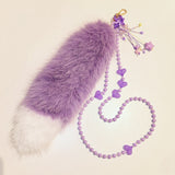 Beaded Furry Tail Keychain