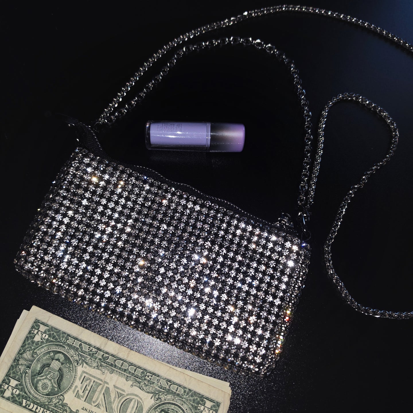 Rhinestones Chain Shoulder  Clutch Purse