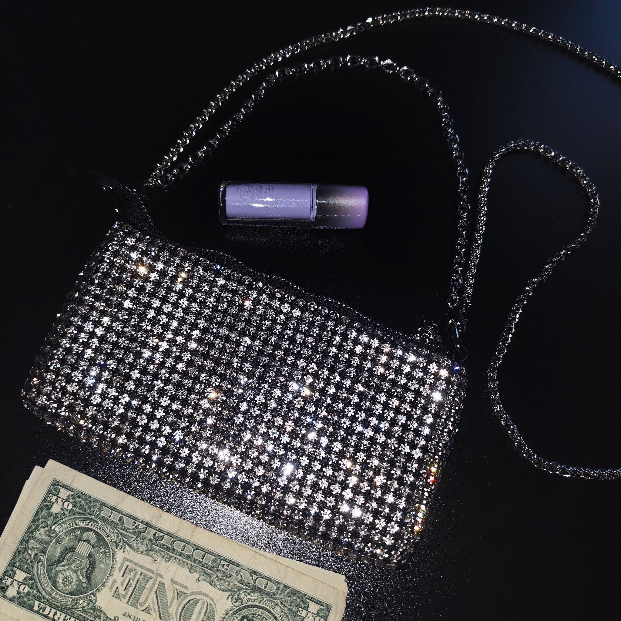 Rhinestones Chain Shoulder  Clutch Purse