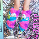 15+ Styles Multicolors Furry Leg Warmers