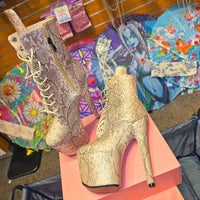 7 Inches Snake Print Multicolors Ankle Boots