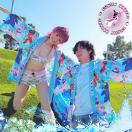 Disco Oranda Goldfish Baby Blue Kimono Jacket