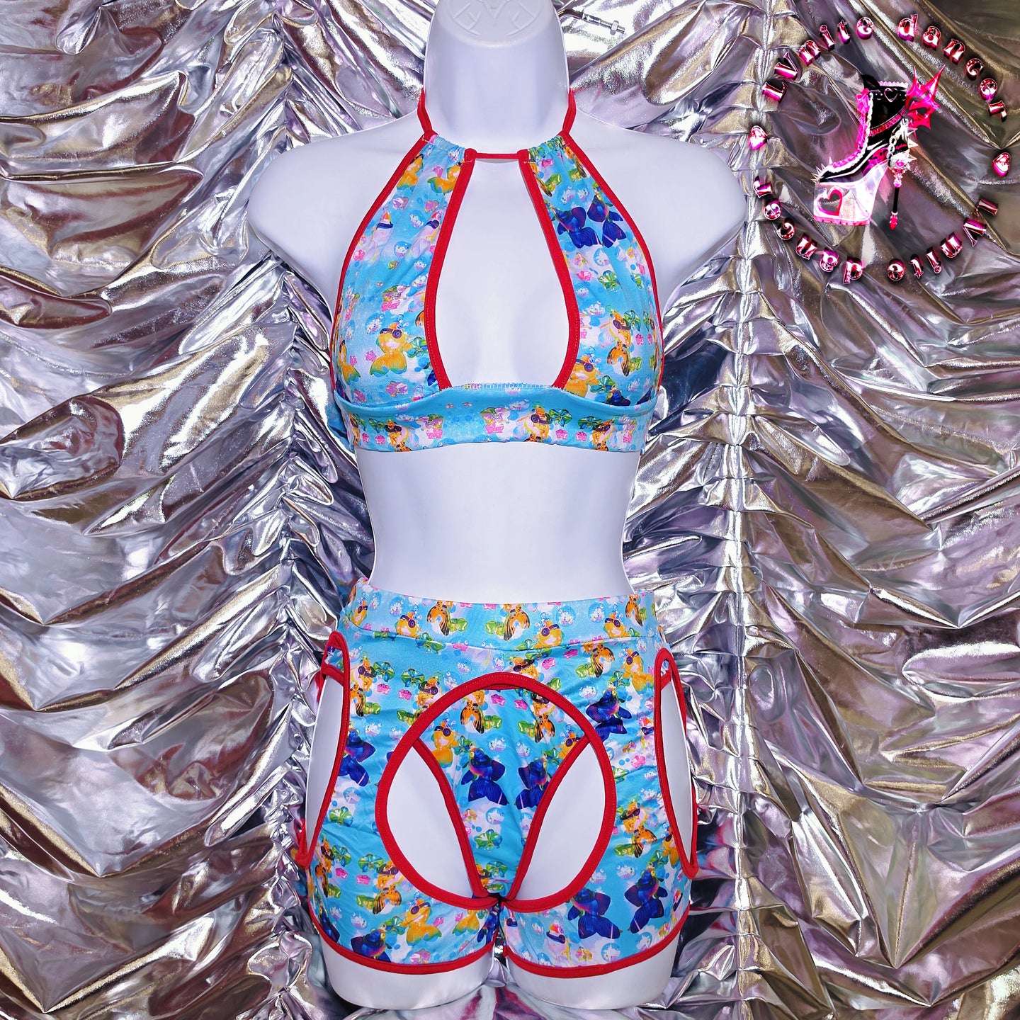 Disco Oranda Goldfish Baby/Navy Blue Rave Set