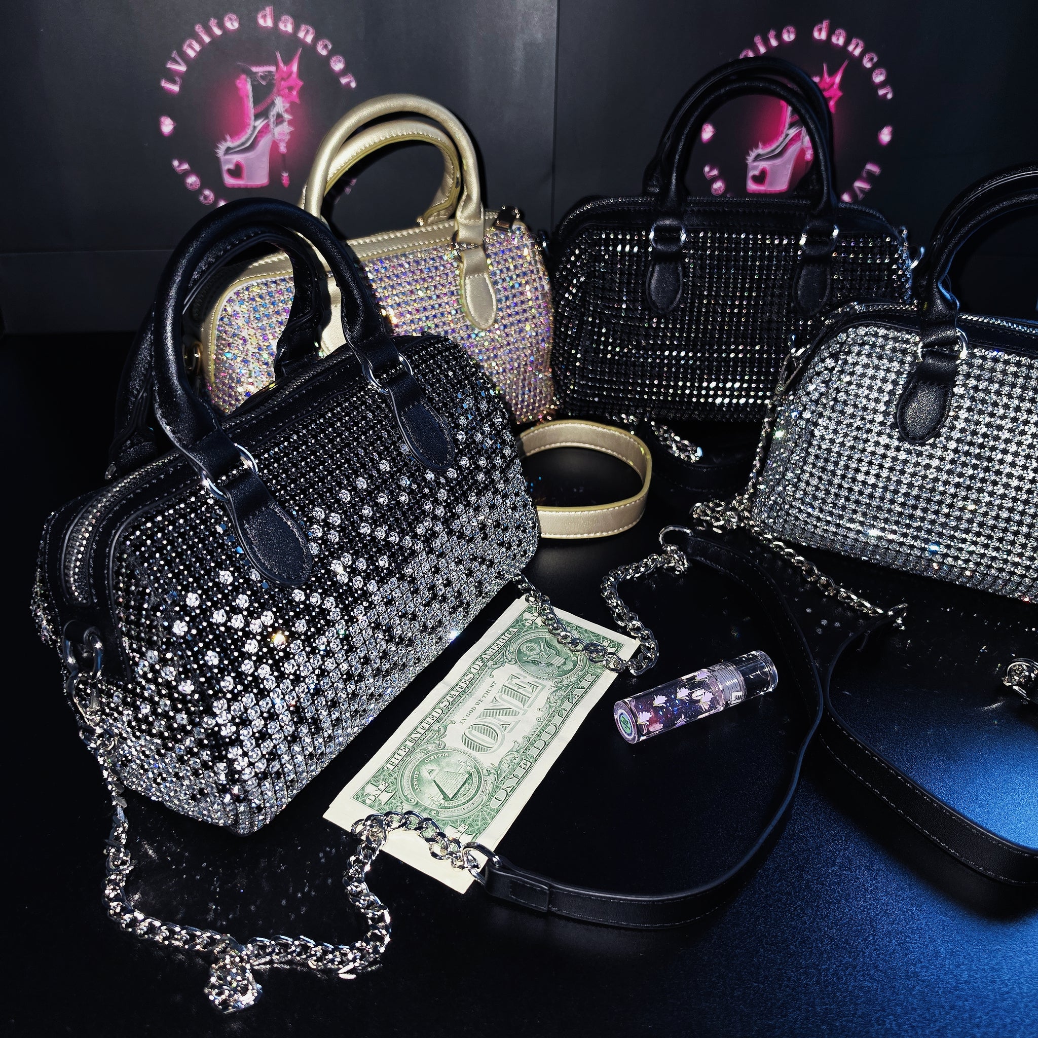 Boston Rhinestones Money Bag