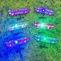 LED Medium *Let's Trade Kandi* Hair Clip Set Of 6